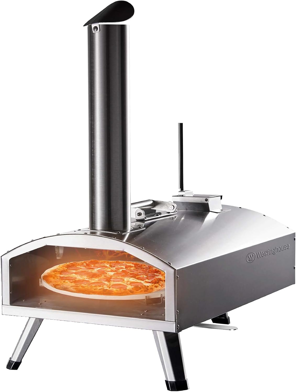 12-Inch Dual-Fuel Pizza Oven - Wood Pellet & Propane, 1000°F High-Heat, Rotating Stone, Portable Outdoor Design