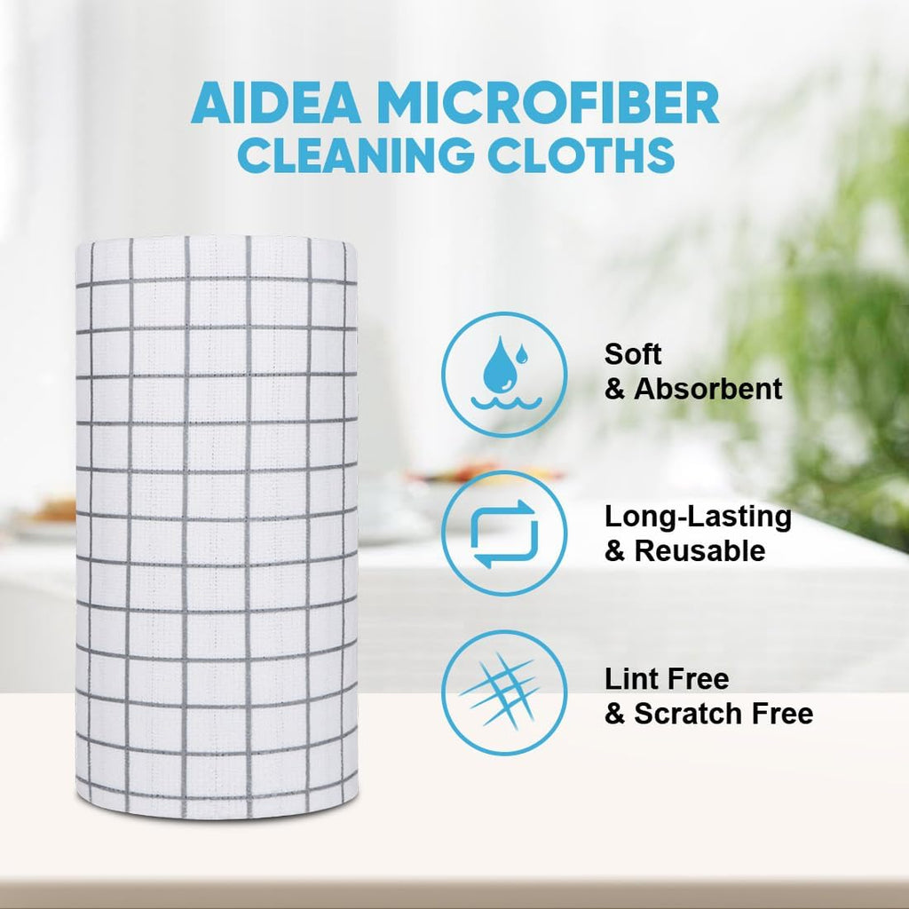 Microfiber Cleaning Cloth Roll-50PK, Reusable Paper Towels 11.5×11.5"
