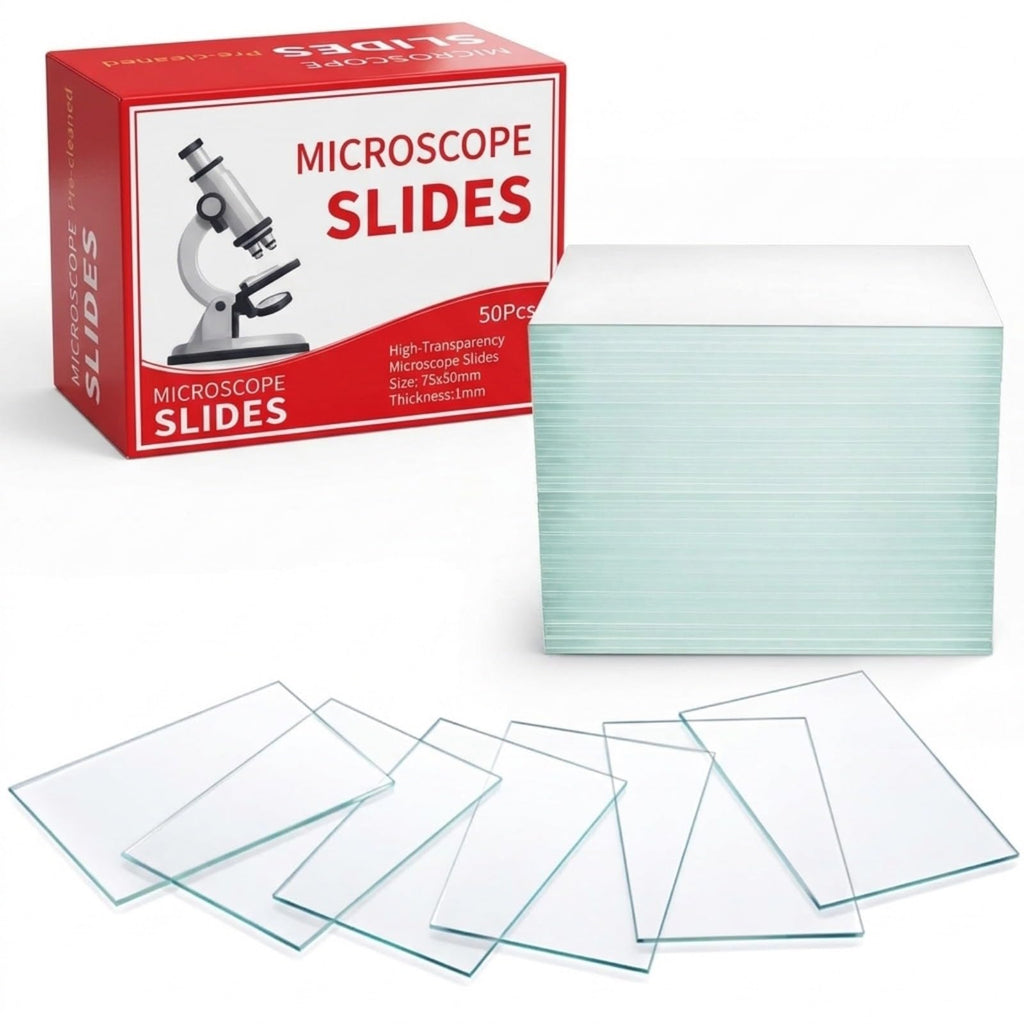 200 Pcs Pre-Cleaned Glass Microscope Slides 75 x 50 mm/3" x 2" High-Transparency Microscope Slides for School
