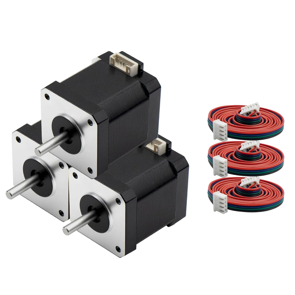MAKERELE 3PC Nema 17 Stepper Motor Bipolar 1.7A, 48mm Body