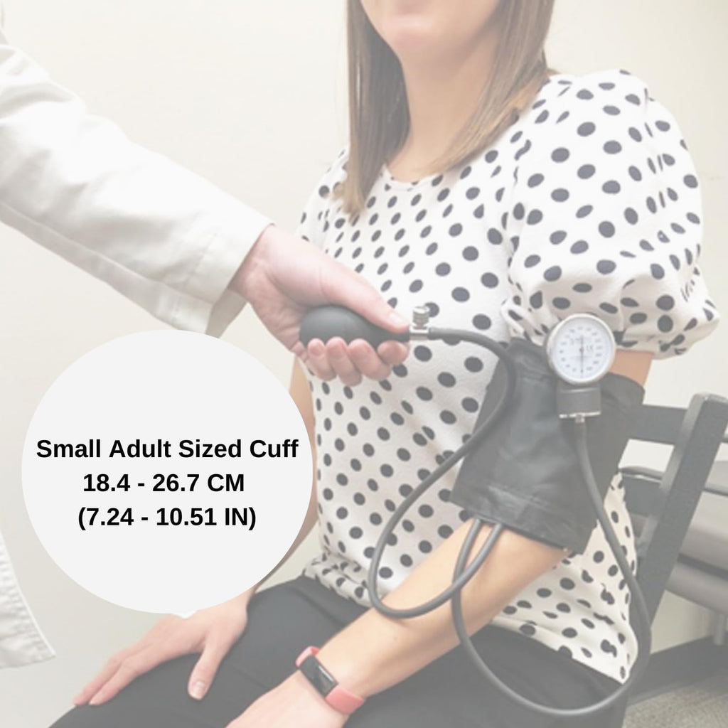 HCS Small Blood Pressure Cuff, Manual Blood Pressure Cuff Arm, Adult BP | Small Adults, Women, Older Kids, Aneroid
