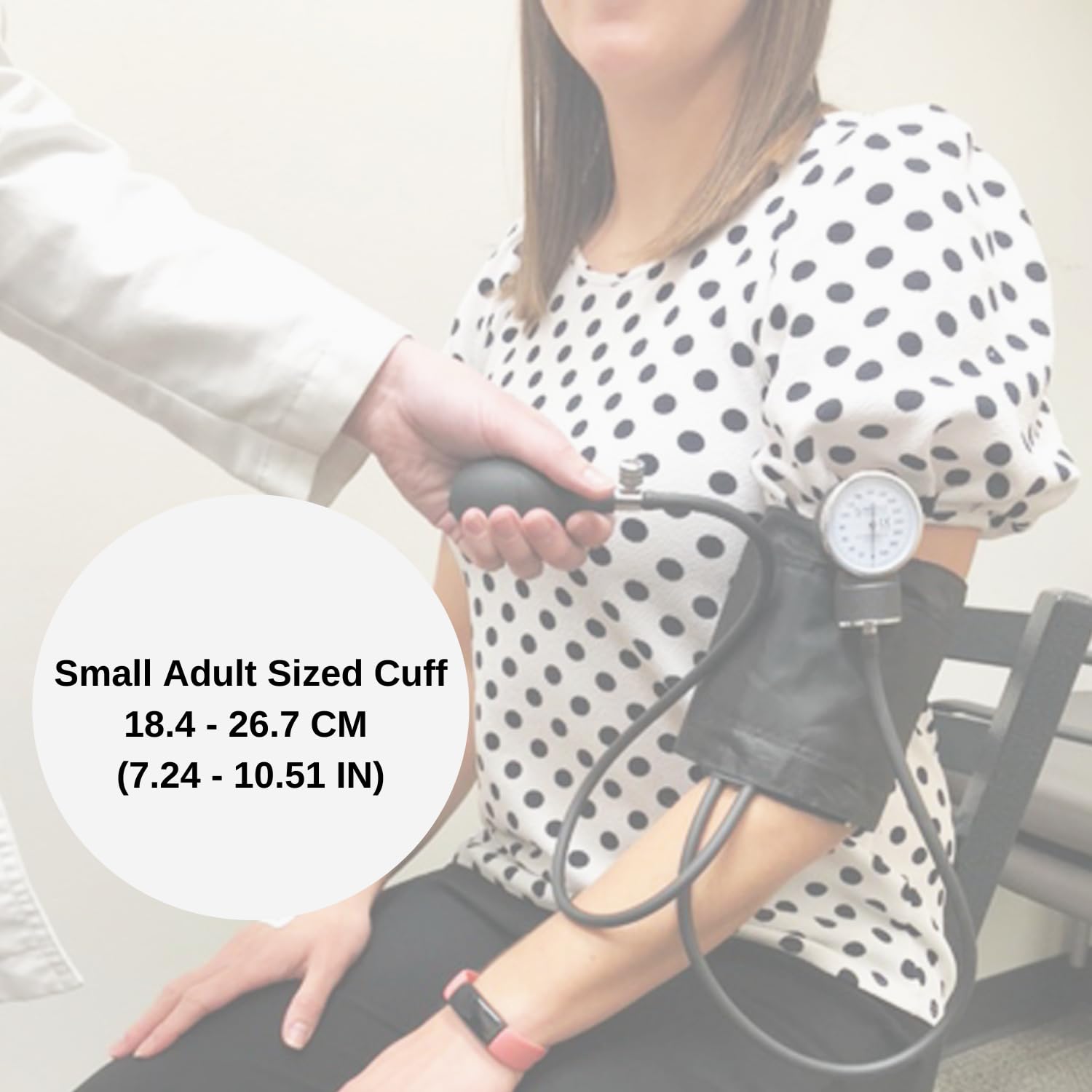 HCS Small Blood Pressure Cuff, Manual Blood Pressure Cuff Arm, Adult BP | Small Adults, Women, Older Kids, Aneroid