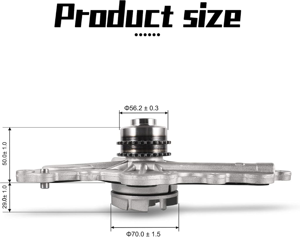 AULINK AT4E8501CA Water Pump W/Double-Row Sprocket) 3.5L 3.7L For Ford Edge