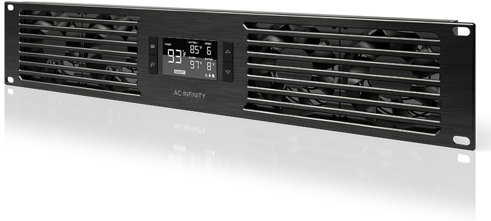 AC Infinity CLOUDPLATE T7-N, Rack Mount Fan Panel 2U, Intake Airflow