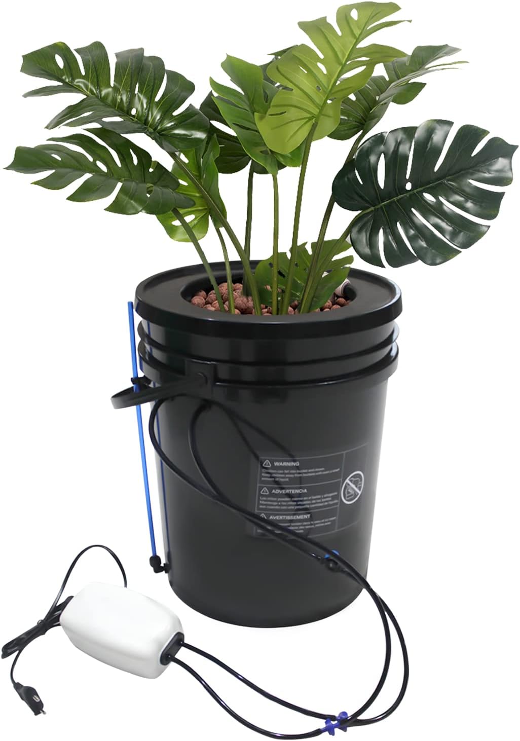 Hydroponic Growing System, 5 Gallon Deep Water Culture Hydroponic Bucket Kit with Air Hose, Air Pump and Air