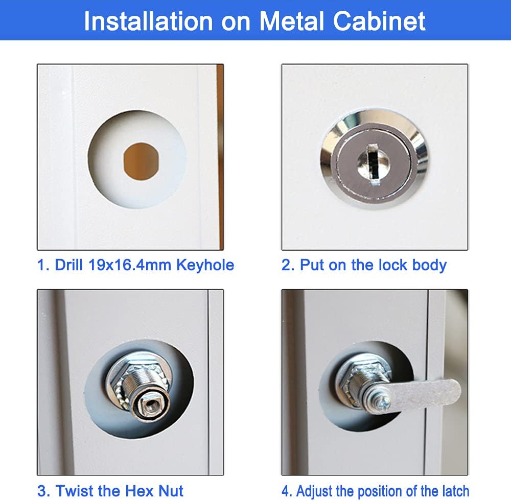 Cabinet Cam Lock, 5/8 Inch Keyed Alike Cam Locks Secure File Drawer Door Mailbox Tool Box Dresser RV Cylinder