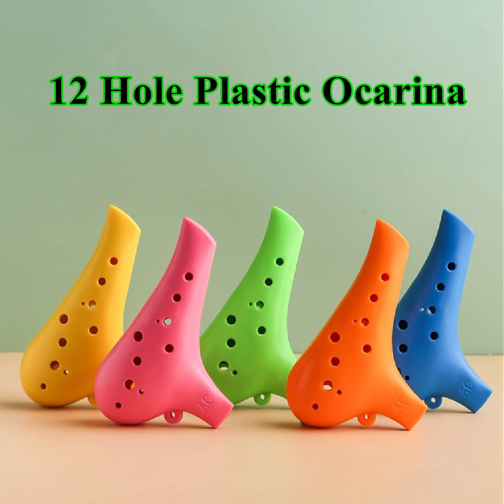 Plastic Ocarina Instrument 12 Hole Ocarina Alto C 12-Hole Easy Instrument (Blue)