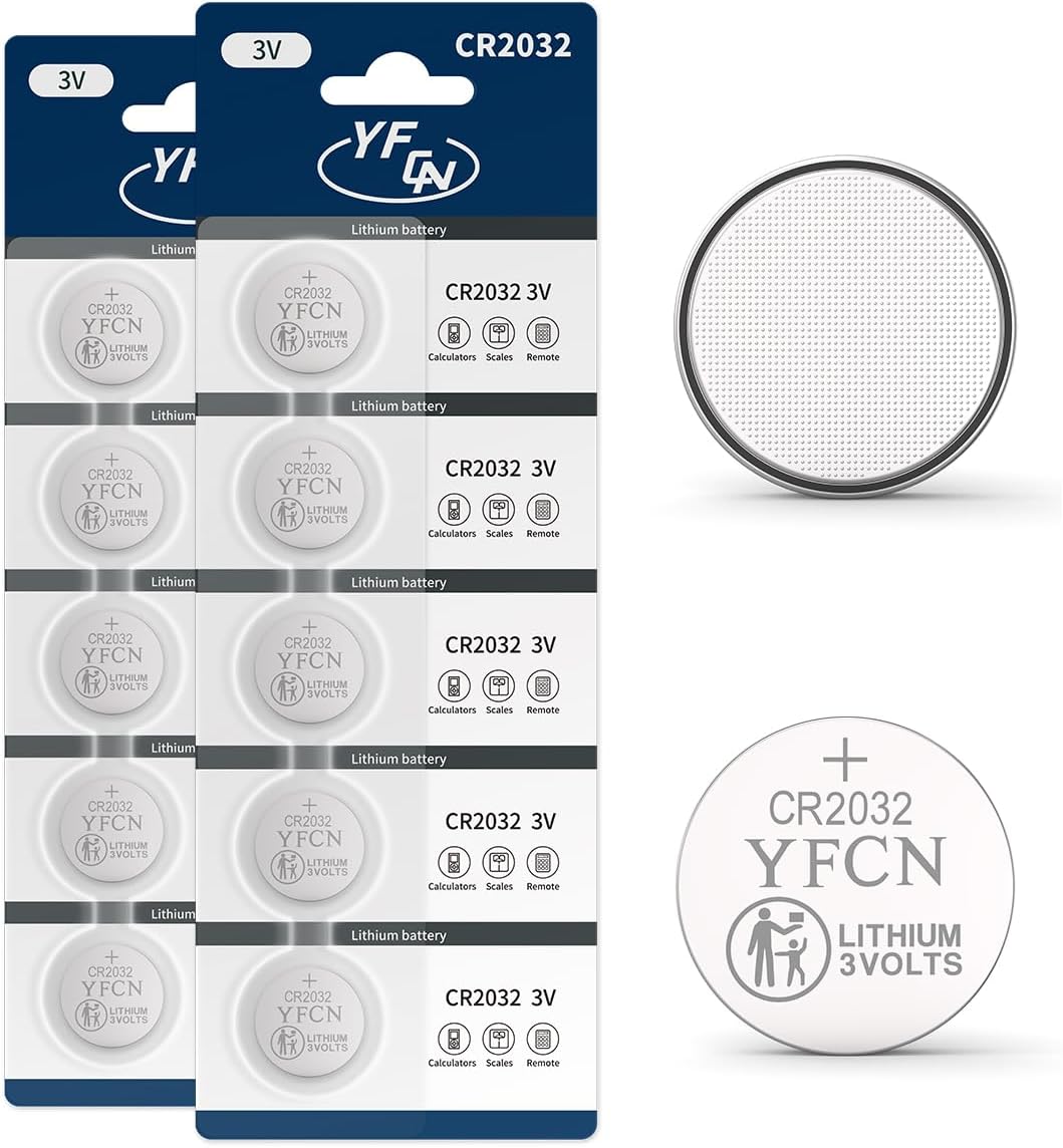 CR2032 Battery 3V Lithium Batteries 10 Count Pack CR2032 Batteries - CR 2032 Coin Cell Battery for AirTag, Key Fob