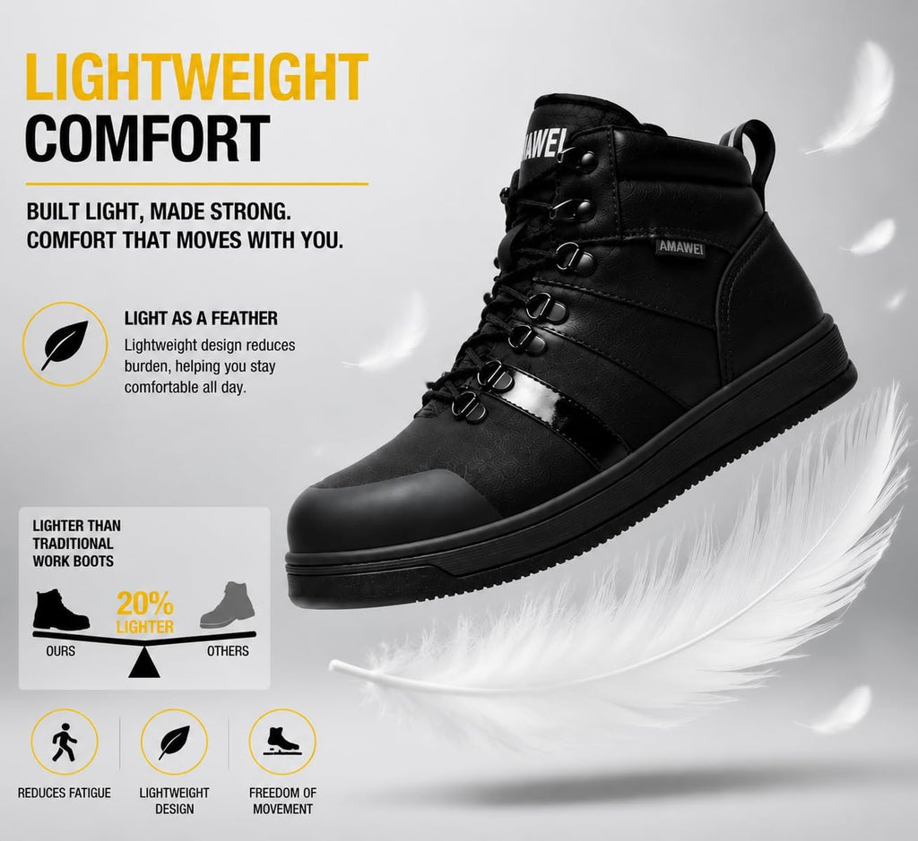 Steel Toe Boots For Men,Non Slip Work Boots