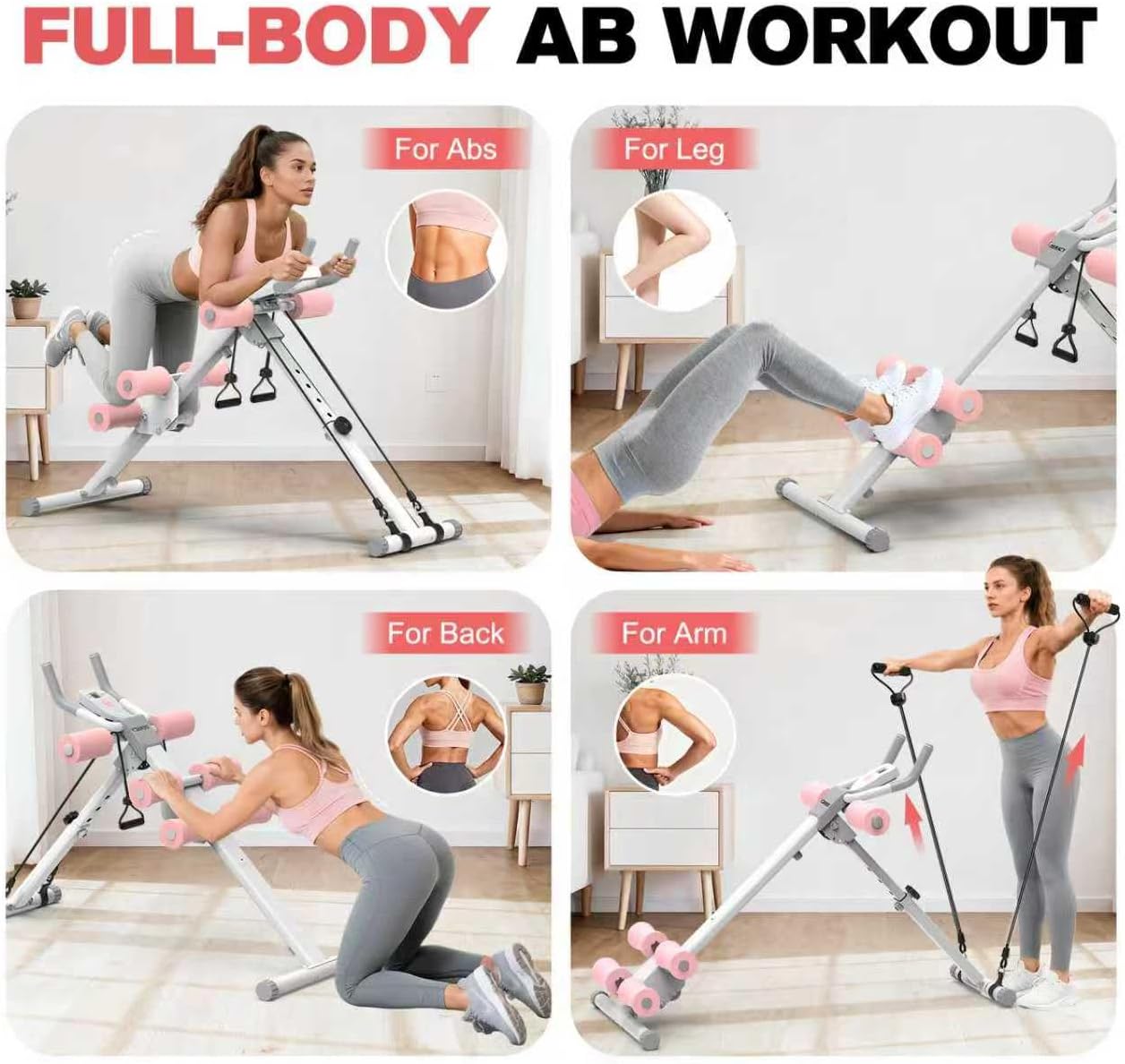 Ab Workout Machine Adjustable Ab Trainer Abdominal Trainer for Home Gym Foldable Ab Crunch Machine for Core 440 LBS