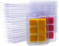 Wax Melt Molds - 50 Packs Thickened Wax Melt Clamshells Wax Seal Mold | Clear Plastic Empty Wax Melt Clamshell Wax