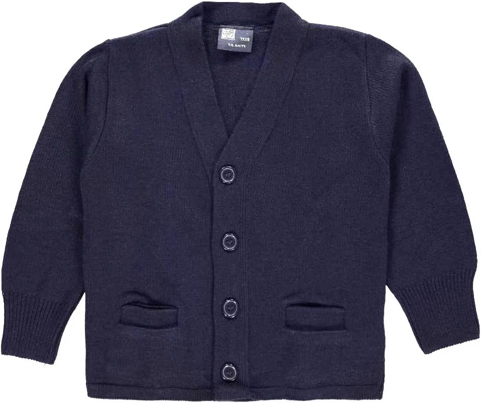 Unisex Youth Control-Pil 4-Button Cardigan (Sizes 8-20) Color: Brown Size: 18-20