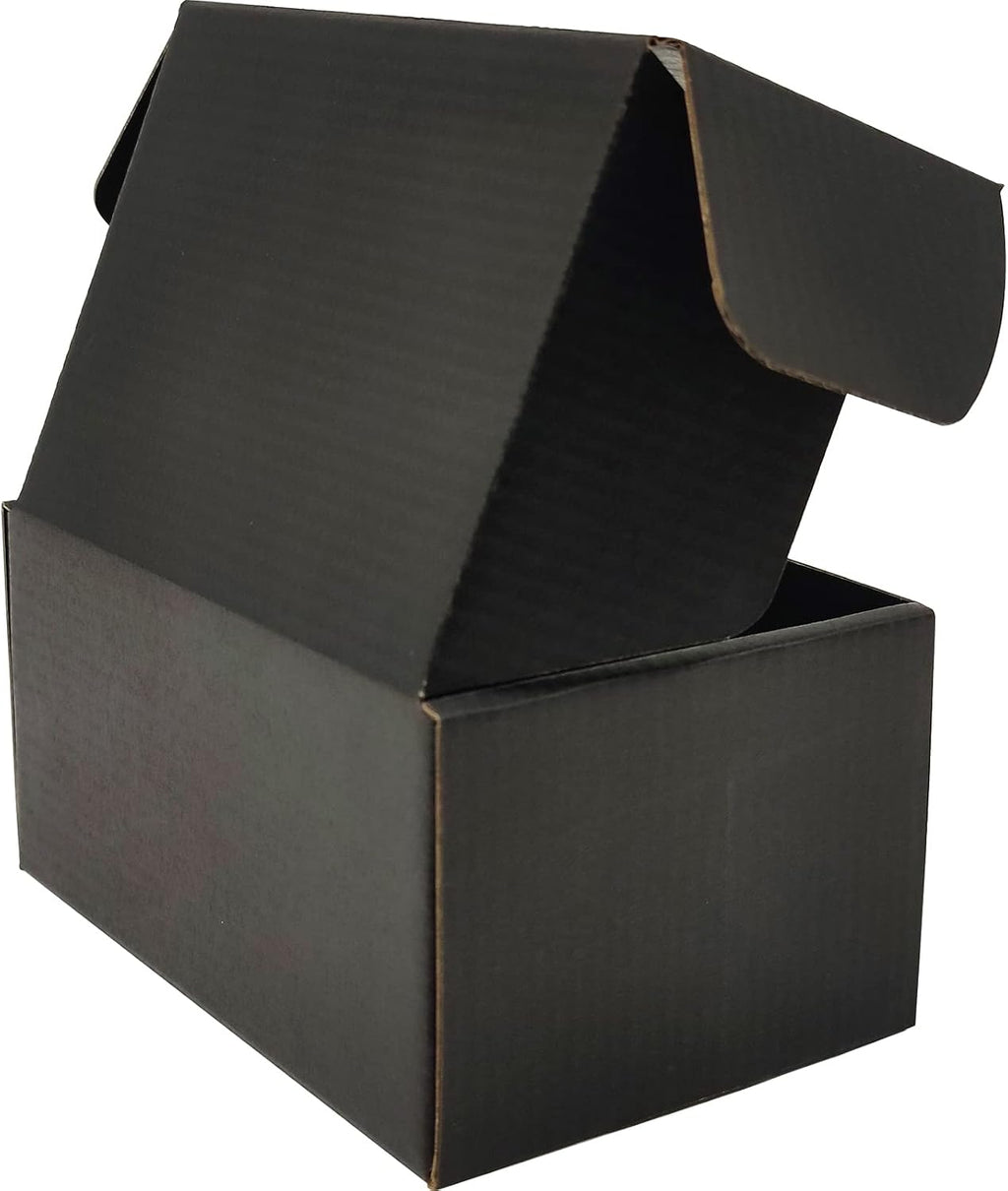 6x4x3 Shipping Boxes Set of 50, Black Mailer Corrugated Cardboard Box
