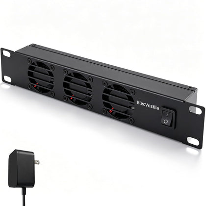 10 inch 1U Rack Mount Fan Panel with Switch, Metal Case