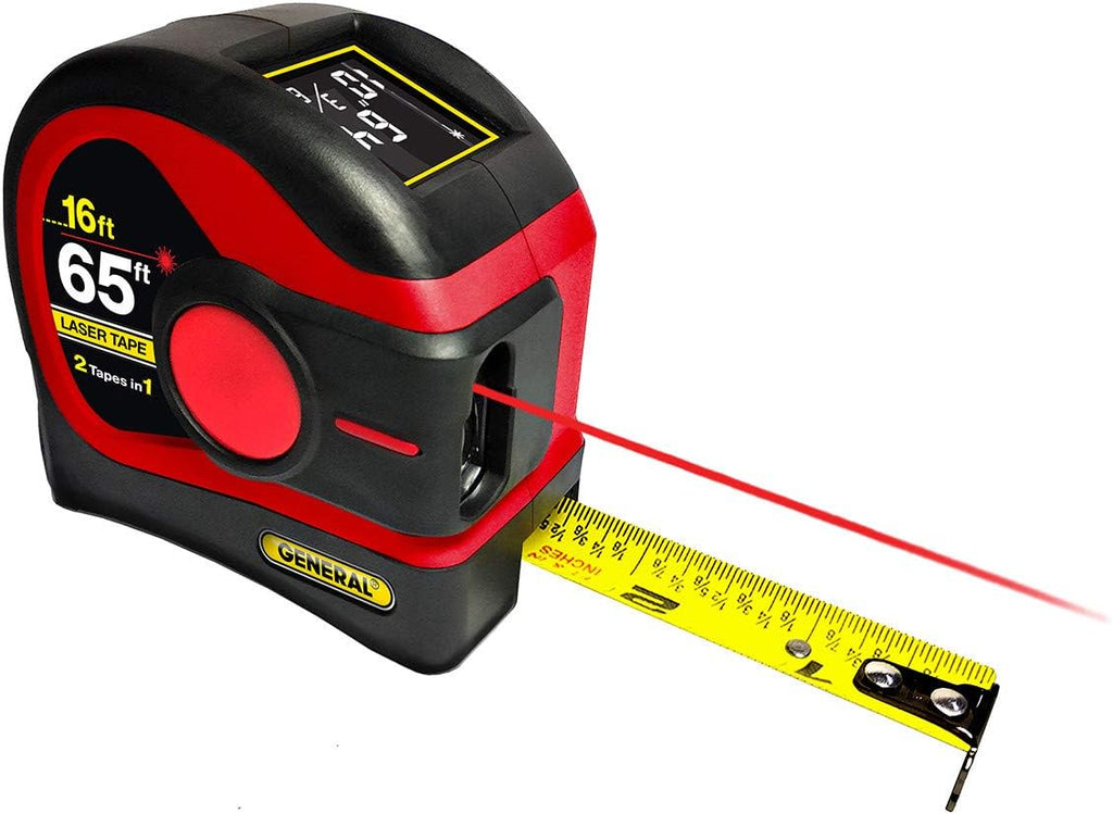 LTM2X Laser Tape Measure 2-in-1, 65 Ft Laser Measure and 16 Ft Tape Measure with Large, Easy Read Backlit Digital