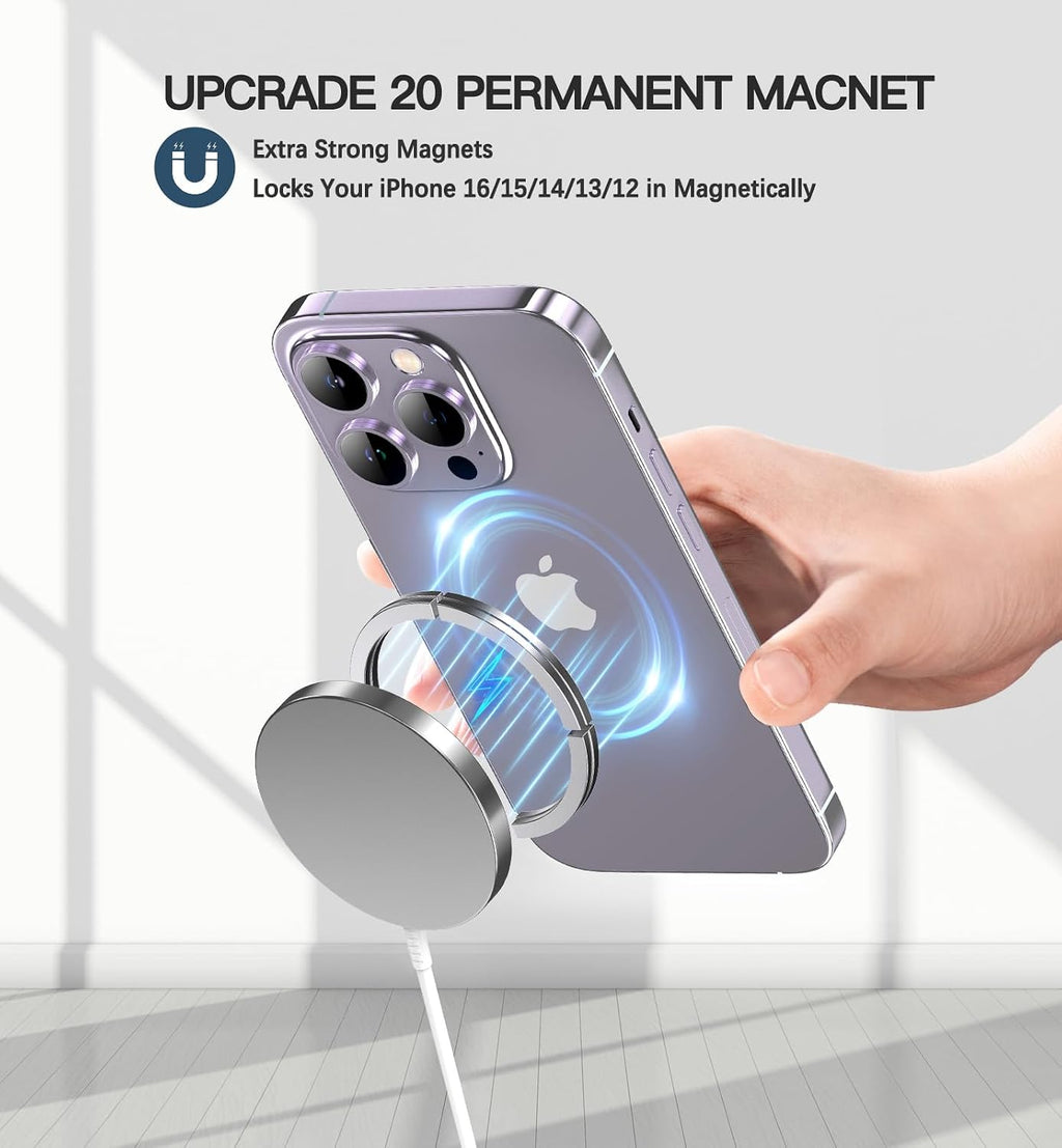 Magnetic Wireless Charger, 2-Pack 15W Fast Mag-Safe Stand for iPhone 17-12 | Fast Magnetic Wireless Charging Pads for