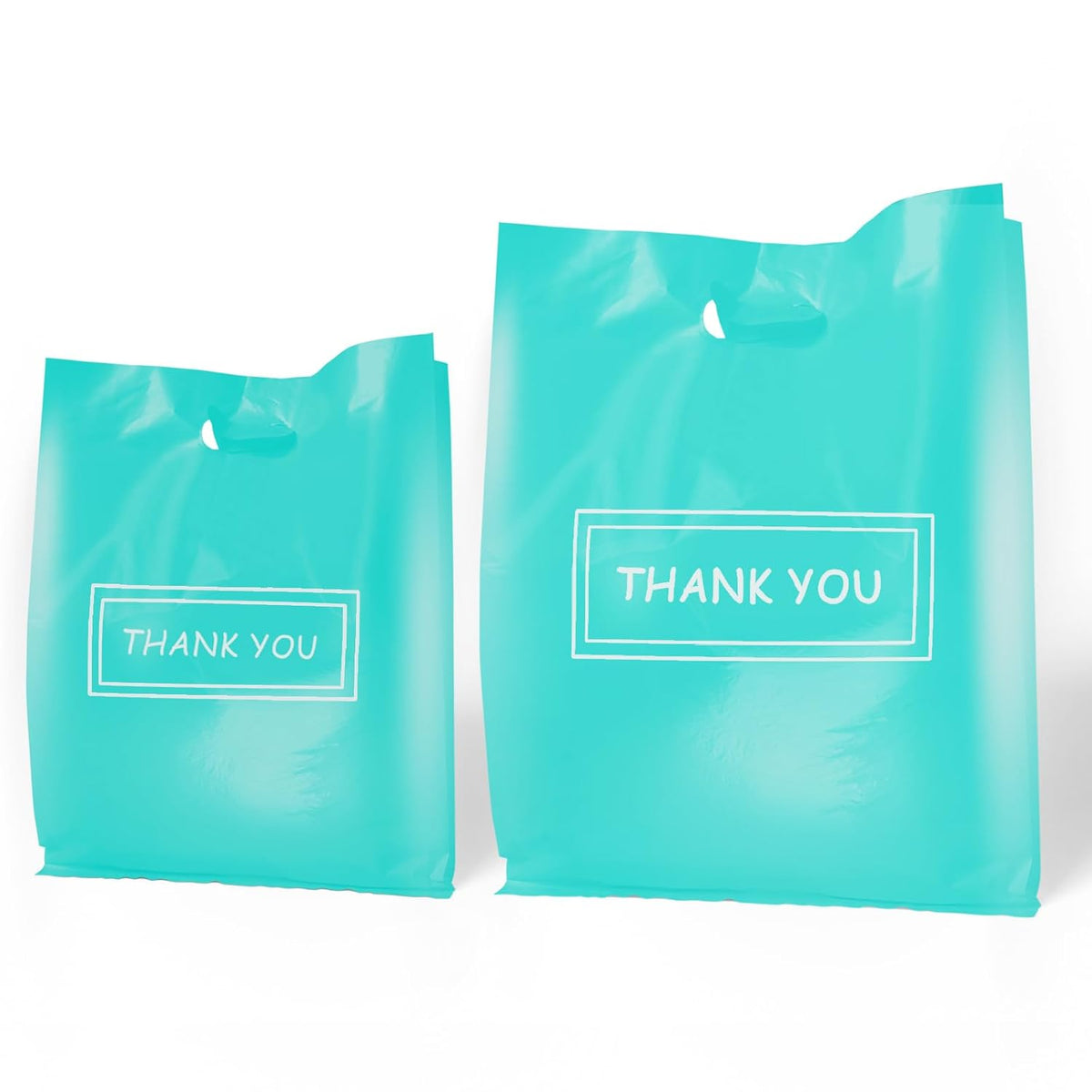 Thank You Bags for Small Business, 200pcs Plastic Retail Bags Merchandise Bags with Handles Bulk Large Reusable