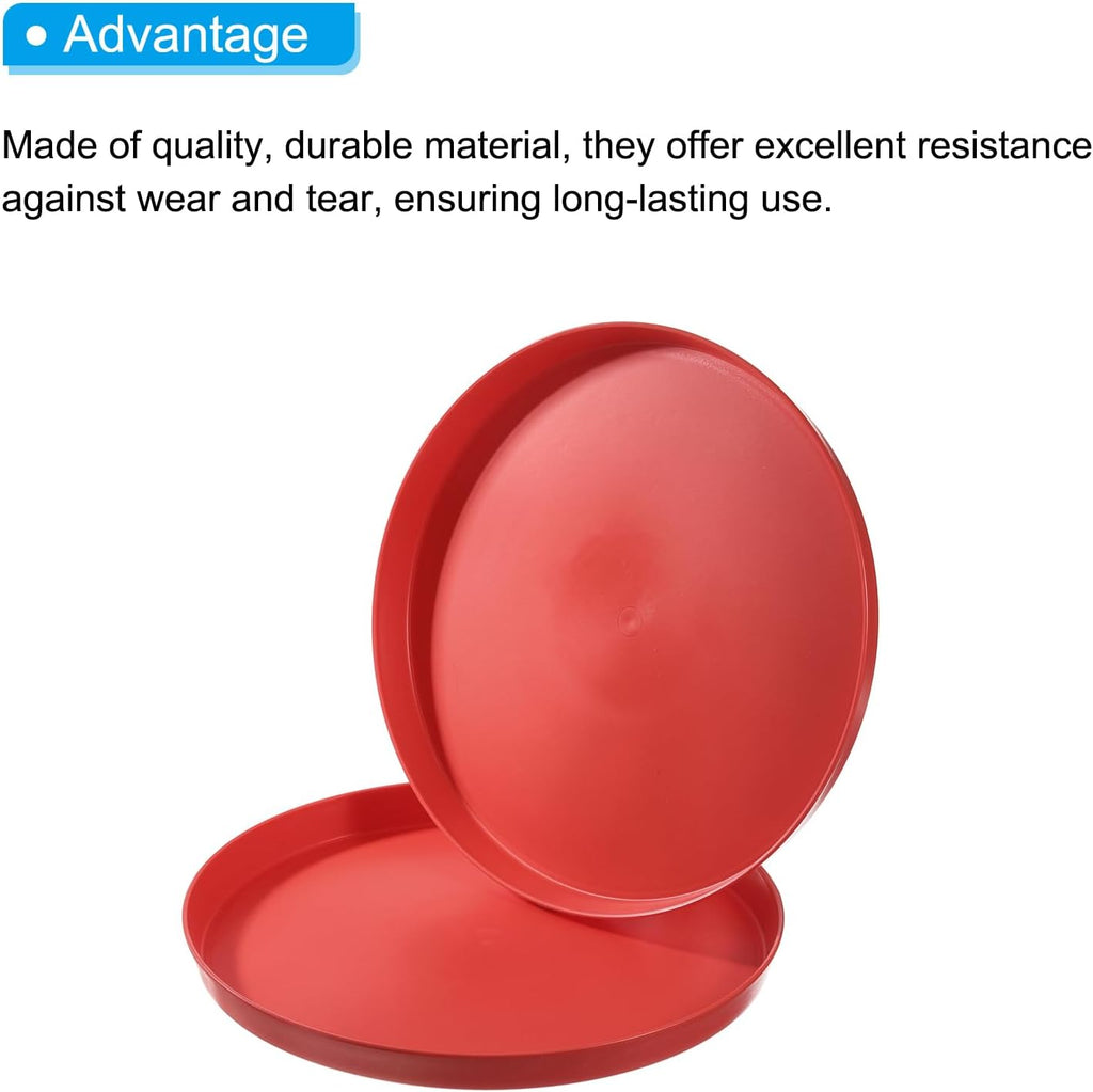 11" Restaurant Serving Trays, 2 Pcs Round Non-Slip Food Service Tray Platter Reusable Plastic Fast Food Serving Tray