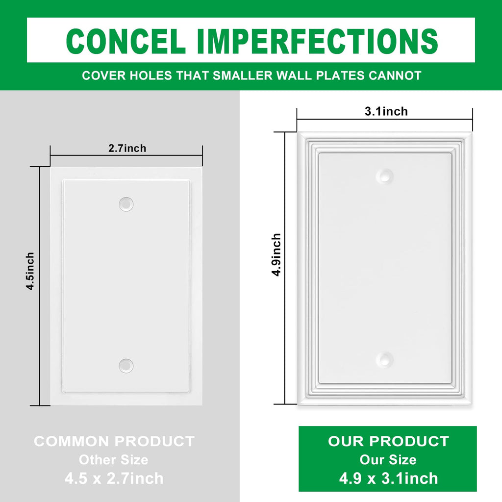 White Modern Decorative Blank Wall Plate Light Switch Cover