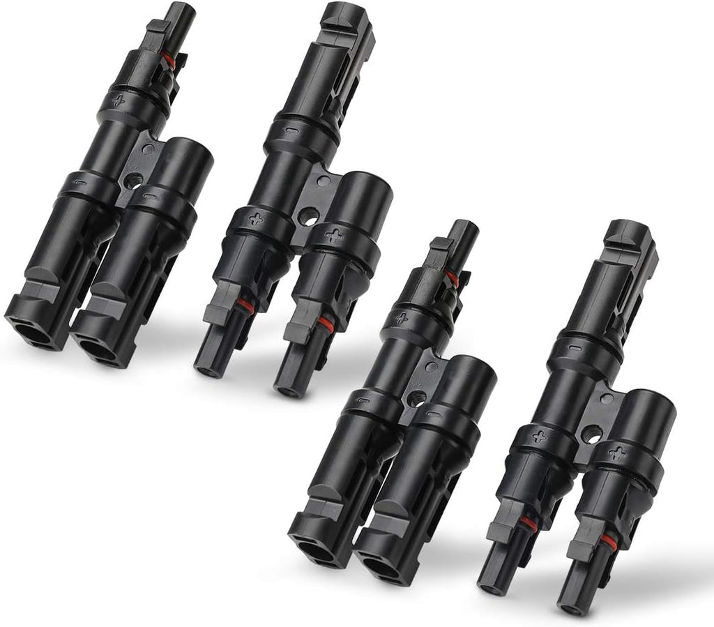 Solar Branch Connectors 2 to 1 Y Connector FMM+MFF, 2 Pairs | Solar Panel Parallel Connection Kit, Cable Wire Adapter