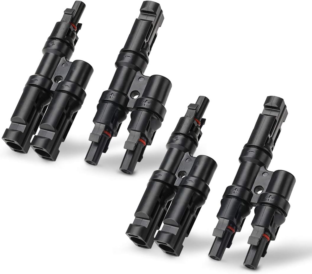 Solar Branch Connectors 2 to 1 Y Connector FMM+MFF, 2 Pairs | Solar Panel Parallel Connection Kit, Cable Wire Adapter