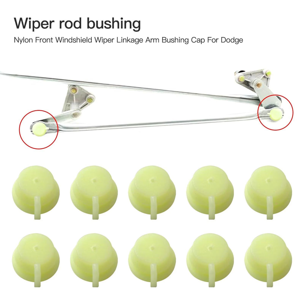 10x Nylon Front Windshield Wiper Linkage Arm Bushing Cap Replacement For Dodge