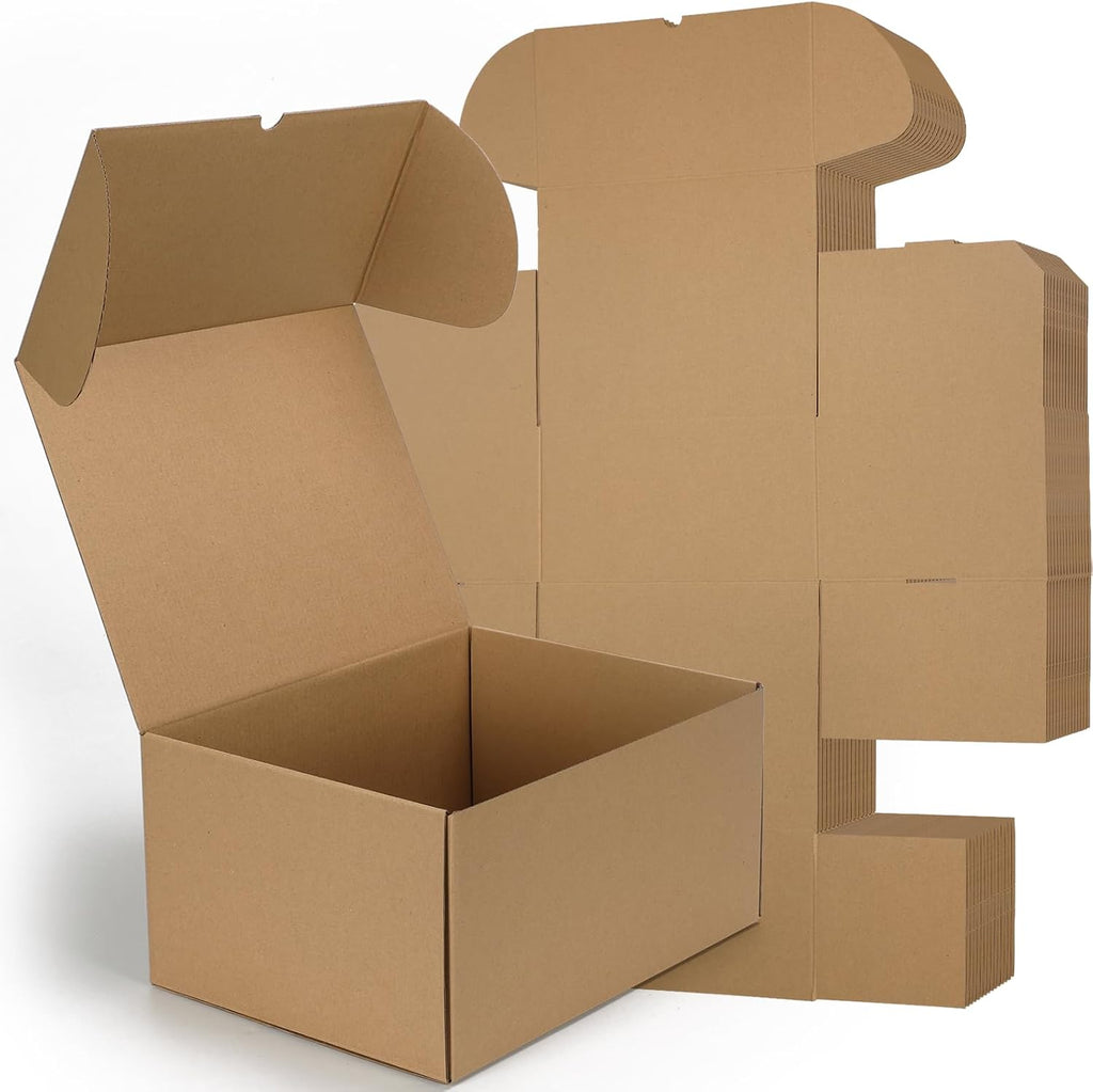 12x9x6 Shipping Boxes Set of 15, Brown Corrugated Cardboard Mailer Box for Packing, Mailing, Business
