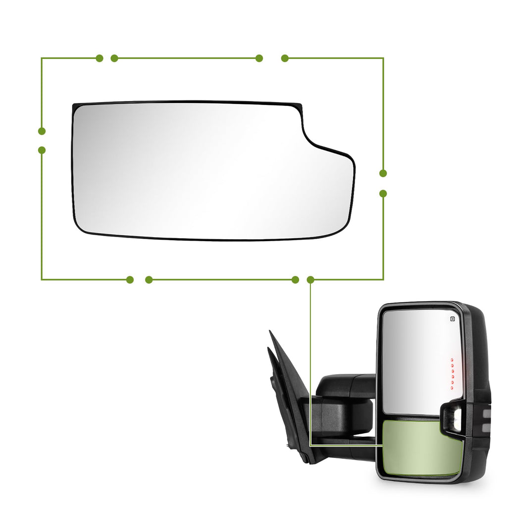 Passenger Right Side Lower/Small Mirror Glass Replacement