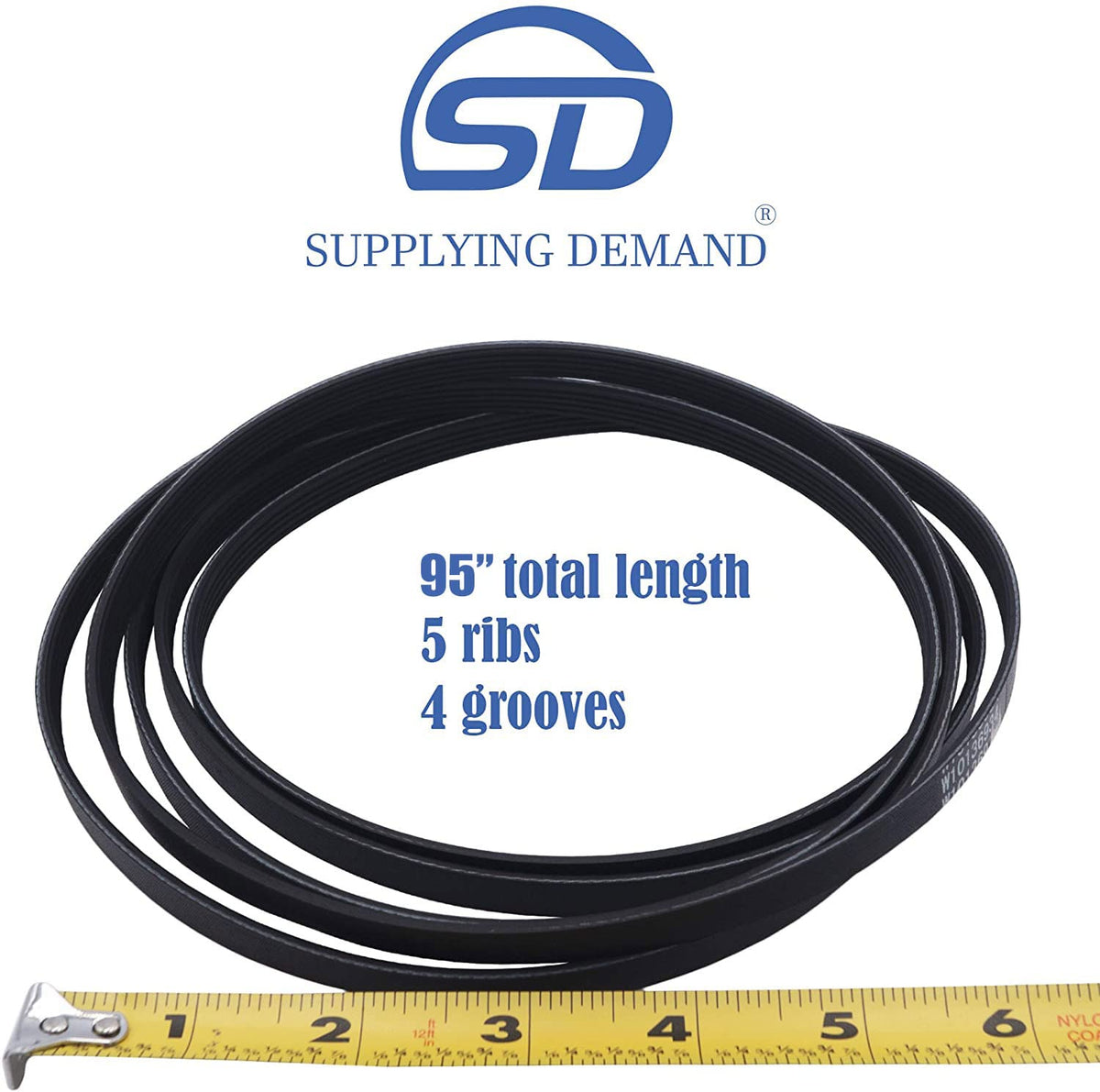 Supplying Demand W10136934 1480895 Clothes Dryer Drum Drive Belt Replacement Model Specific Not Universal