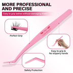 PRO Lash Tweezers Eyelash Applicator 3 IN 1 Tweezers Kit with Brush(3 pcs-02)