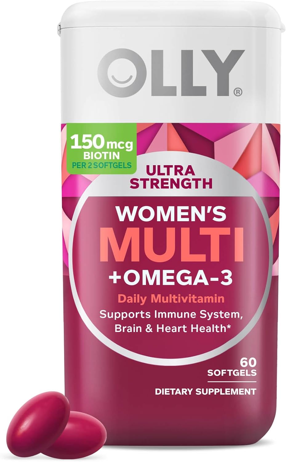 Ultra Strength Women's Multi Softgels, Overall Health and Immune Support, Omega-3s, Iron, Vitamins A, D, C, E, B12