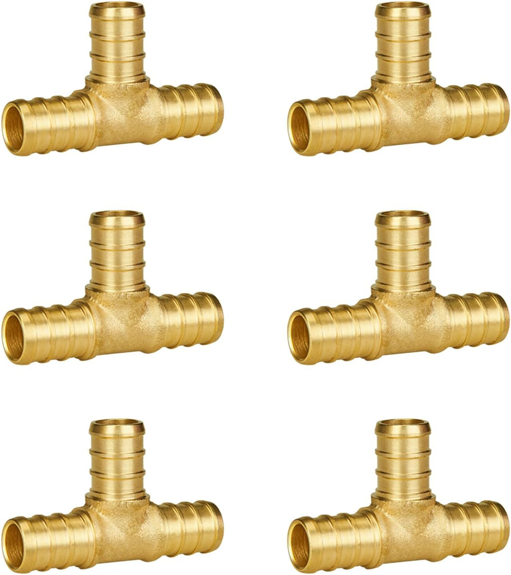 SUNGATOR 6-Pack 1/2" PEX Tee, PEX Fittings 1/2 Inch Tee