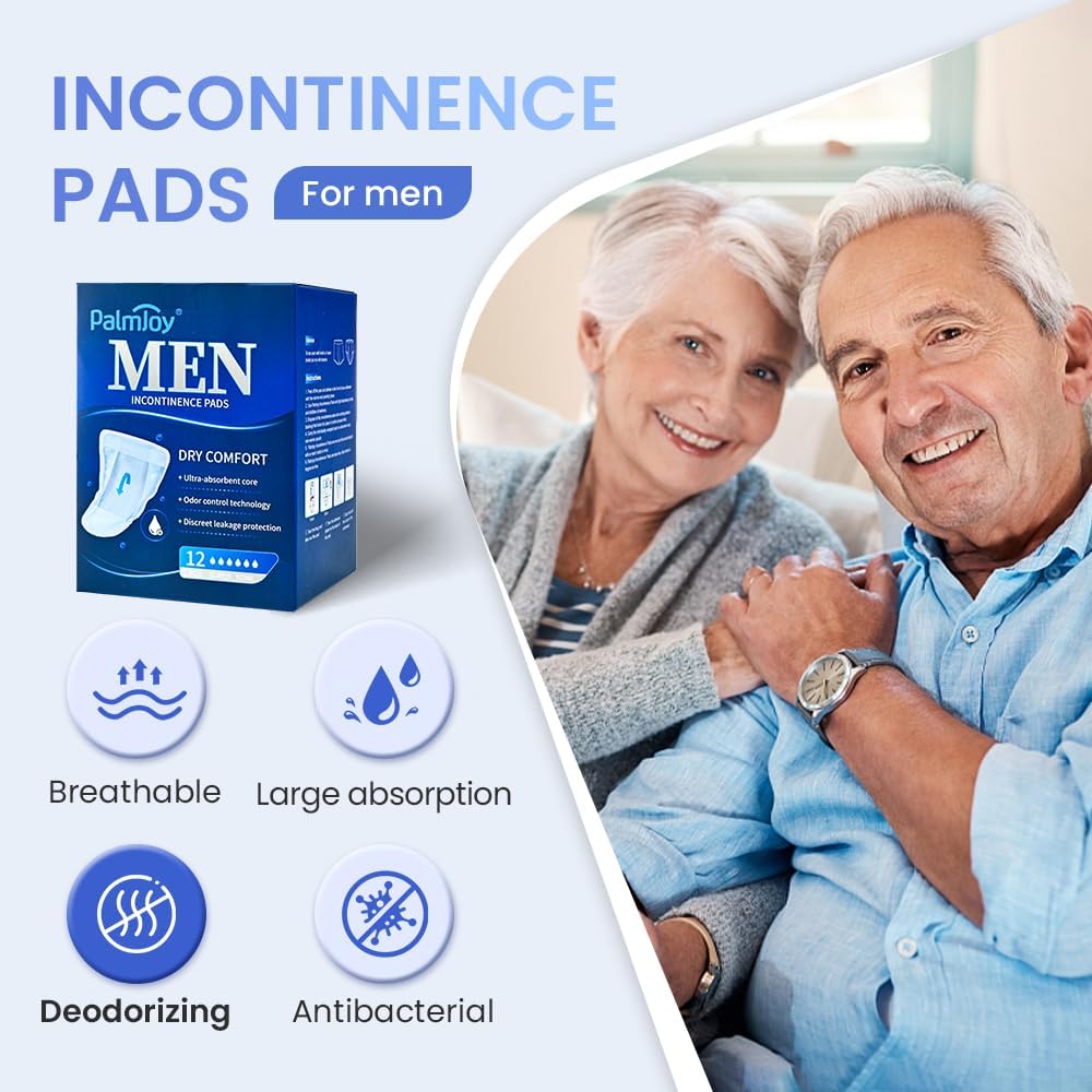 Deodorizing Incontinence Pads for Men,Medical Urine Shields Day&Night 3.5/7 Fl Oz,Male Pads for Leakage 3 Boxes of