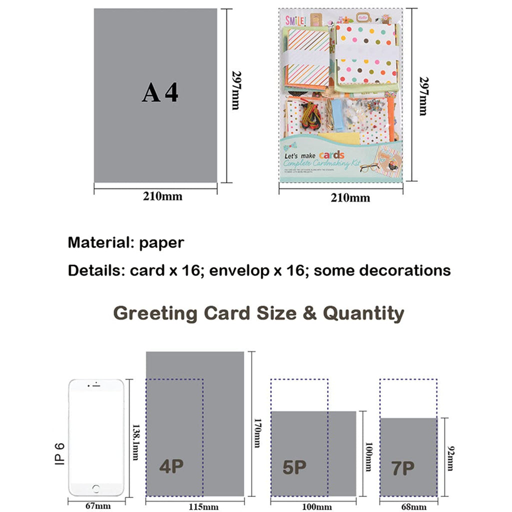 Greeting Card Making Supplies Envelope Kit Gift Anniversary Craft