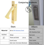 Pocket Door Handles Edge Pull,Flush Finger Hardware,Satin Brass,1