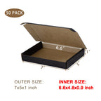 50 Pack 7x5x1 Inches Small Shipping Boxes, Black Corrugated Cardboard Boxes, Moving Mailing Packing Box