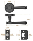 10 Pack Matte Black Privacy Interior Door Handles