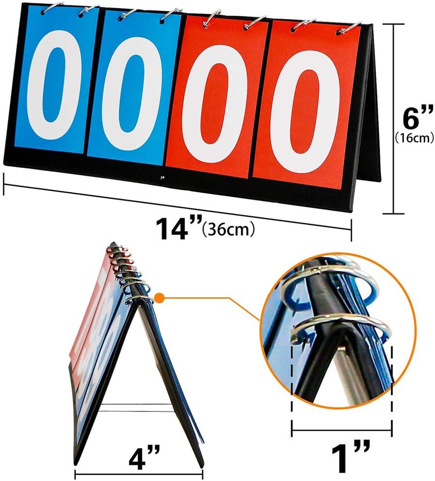 Portable Table Top Scoreboard Flipper, Multi Sports Score Flip Scoreboard