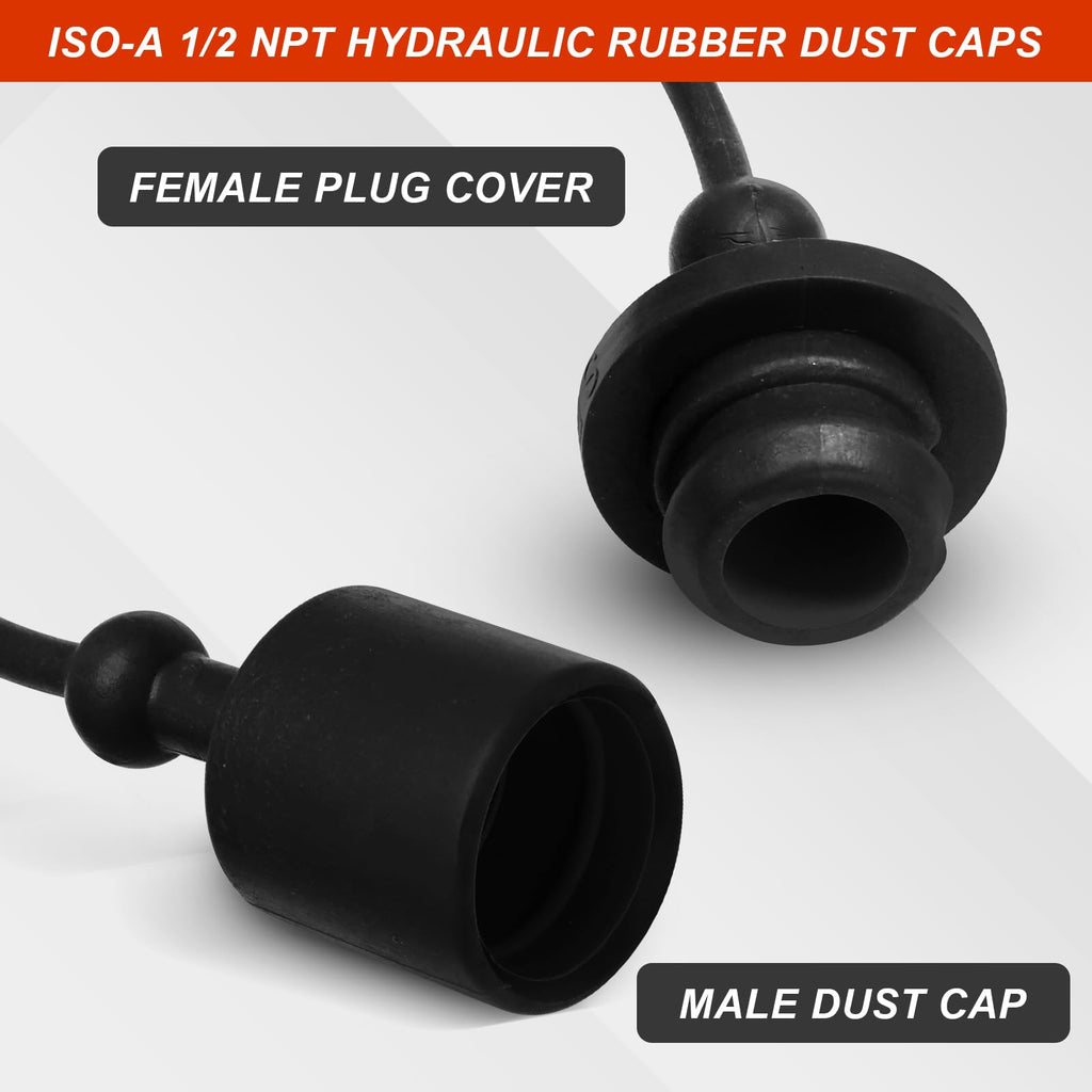 vibedor 2 Set 1/2" Male ISO A Hydraulic Coupler Black