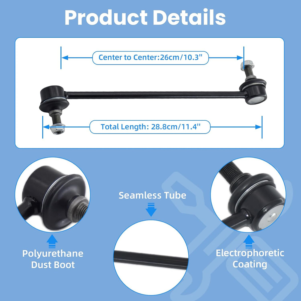 2Pcs K750011 Rear Sway Stabilizer Bar Link Compatible With Lexus 2007-2012 ES350, Compatible With Toyota 2006-2012 Avalon (From 02/2006), 2007-2011 Camry