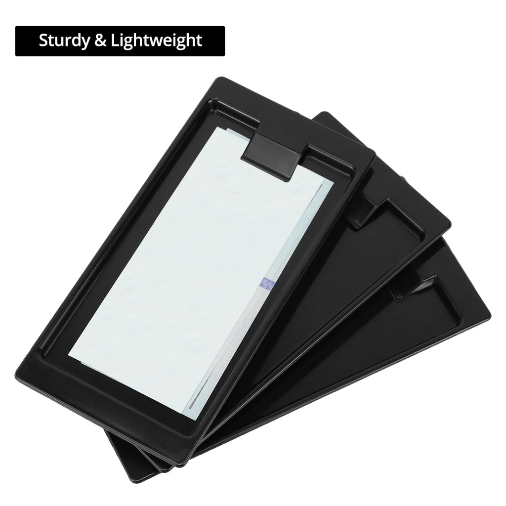 Black Check Holders, 32 Pcs Check Presenters Trays for Restaurants, Plastic Guest Receipt Holder Tray