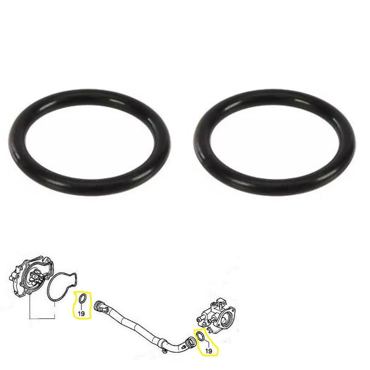 2pcs Coolant Connecting Pipe O-Ring for Acura Integra ILX MDX RDX