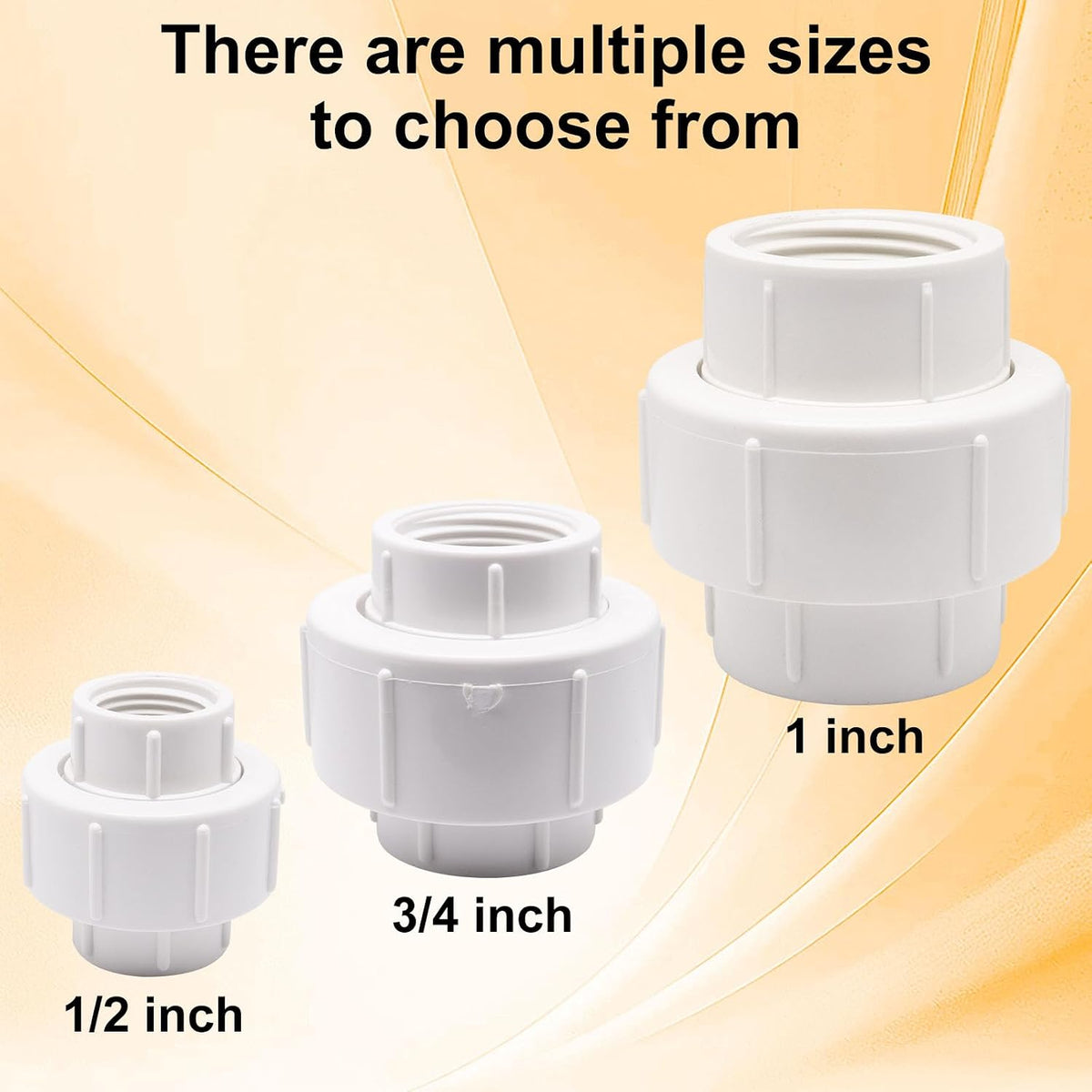 2Pcs 3/4" PVC Union, Female Threaded Coupling Pipe Fittings, Schedule 40, FNPT Coupling for Irrigation, Plumbing, White