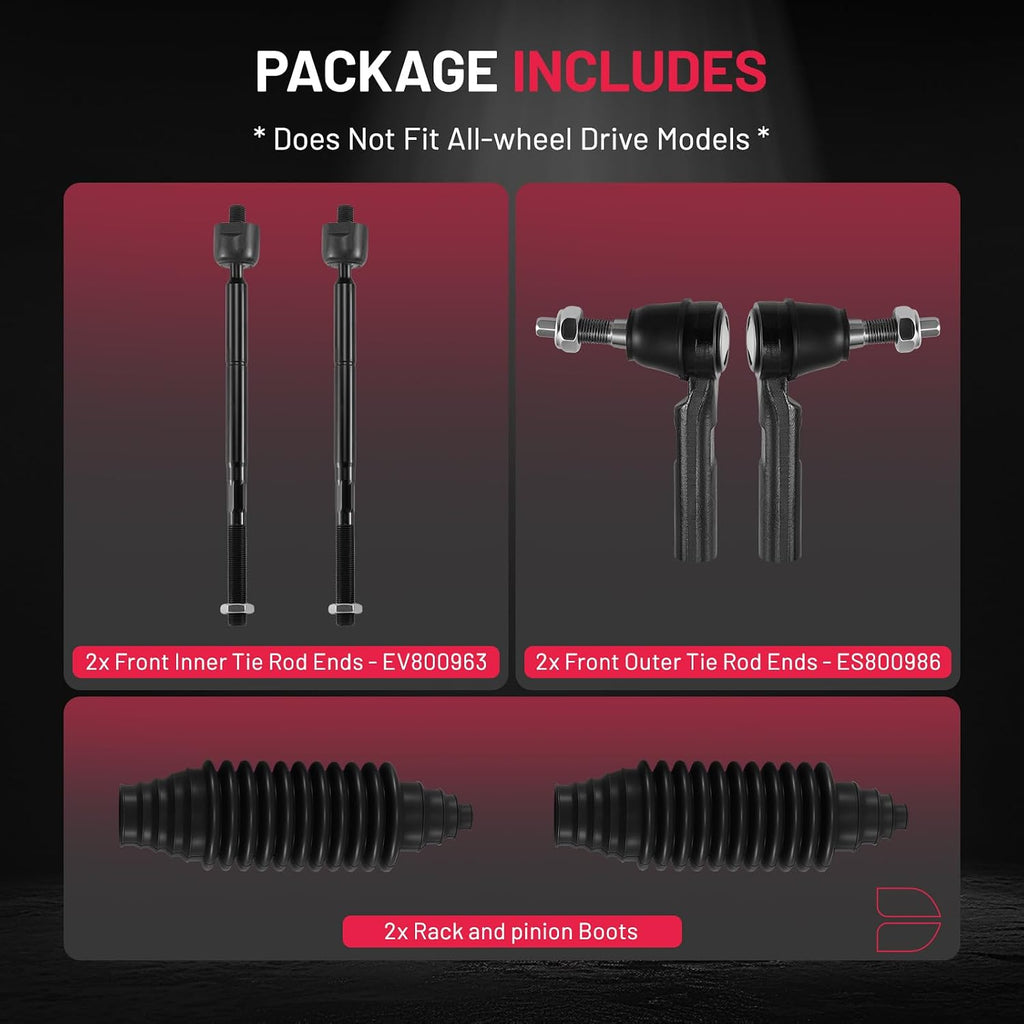 BDFHYK 6PC Inner Outer Tie Rod Kit for Dodge Charger 2011-2019