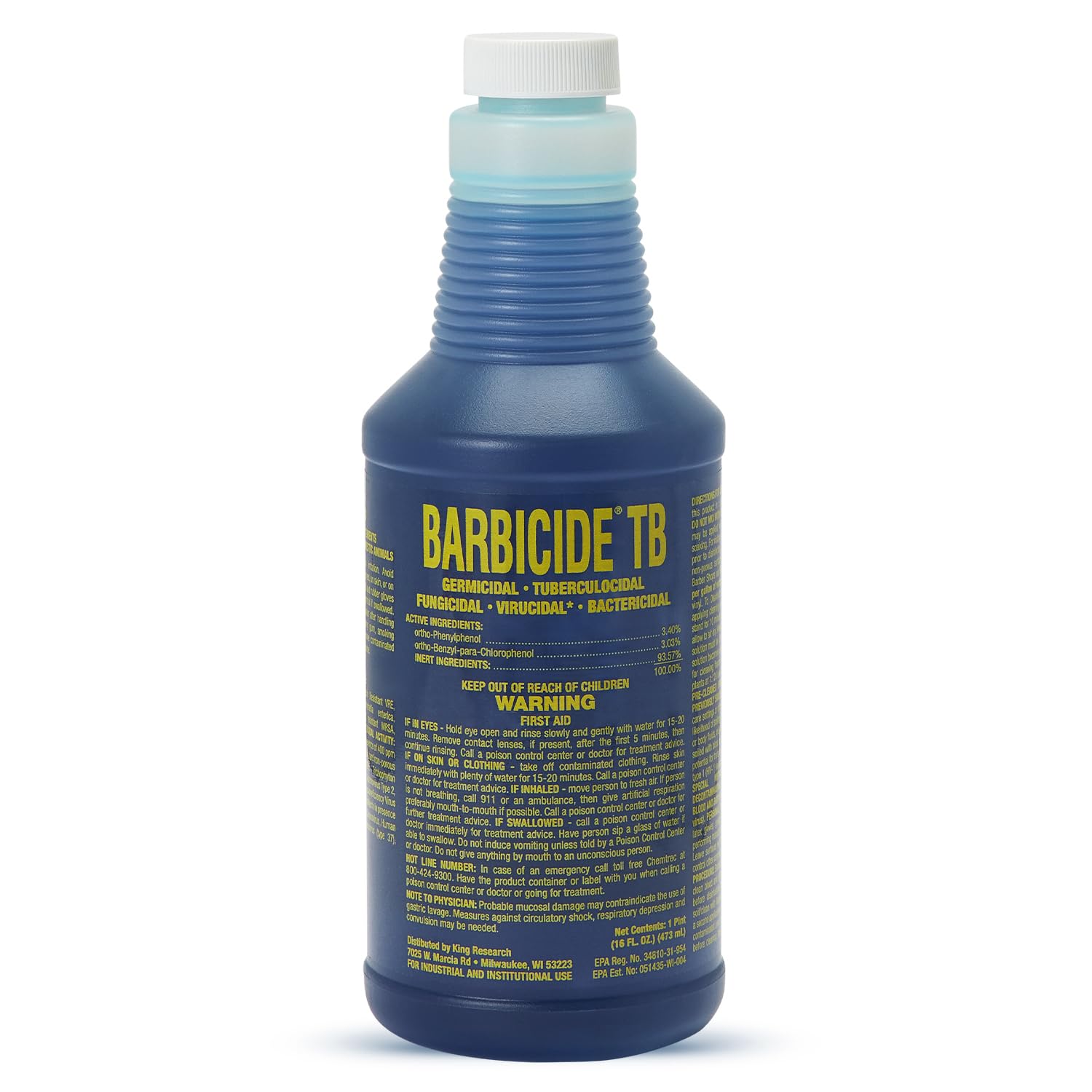 Tuberculocidal Disinfectant Concentrate – 16 oz Pint | Hospital-Grade, TB, Virucidal & Bactericidal Cleaner |