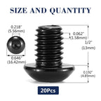 3/8-16 x 1/2" Button Head Socket Cap Bolts Screws, 20Pcs 304 Stainless Steel 18-8, Allen Hex Drive, Black Oxide by SG TZH(with Hex Spanner)