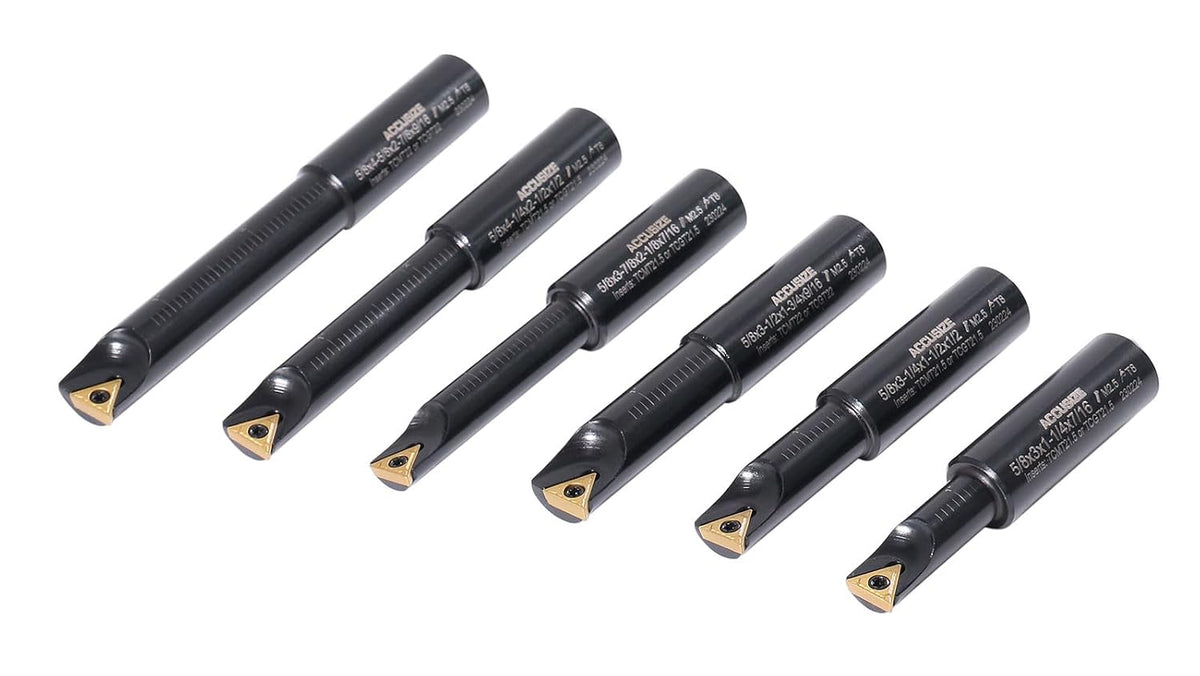 Accusize Industrial Tools Round Shank Indexable Boring Bar, 5/8 in