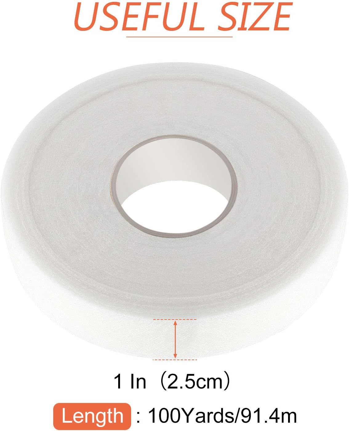 100 Yards Iron on Hemming Double Sided Fabric Tapes, 1 Inches