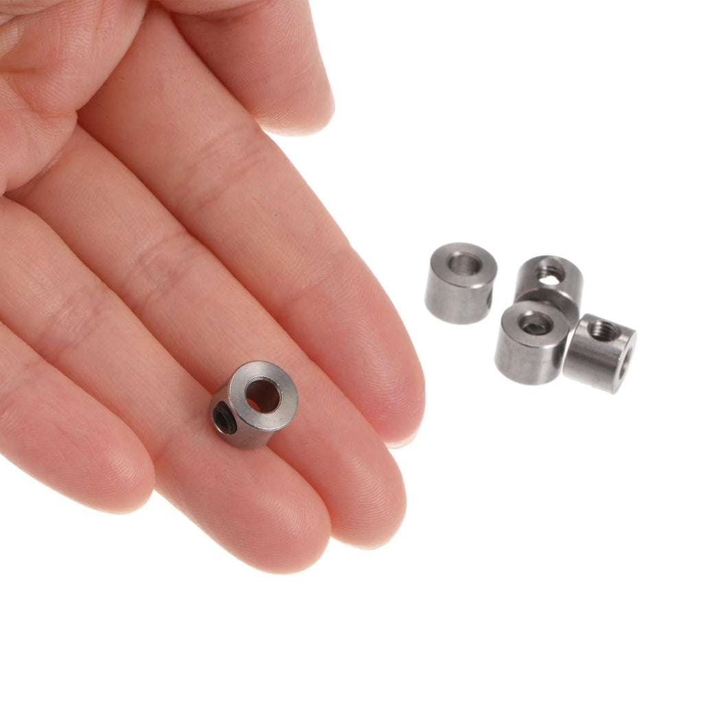 uxcell 10pcs Set Screw Shaft Collars 4mm Bore Stainless Steel