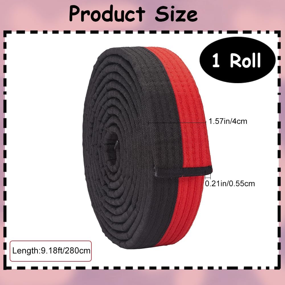 Black Red Taekwondo Belt Polyester Martial Arts Belt Judo Karate TKD Aikido Uniform Ranking Belt Long Soft Universal